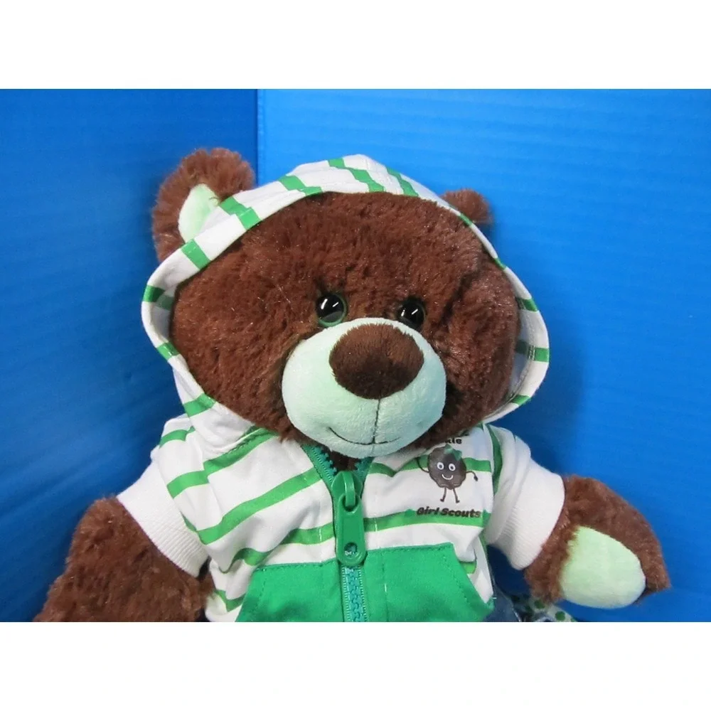 BUILD A BEAR  GIRL SCOUT Lot of 2 Bears w/Outfits Plush Thin Mint & 100th Anniv